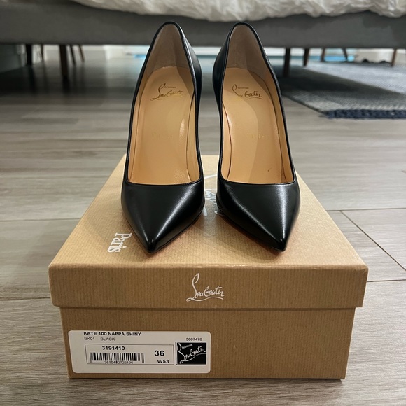 Christian Louboutin Shoes - Kate Red Sole High-Heel Pumps, 100m Black, size 36